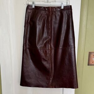GAP Dark Brown Leather Skirt